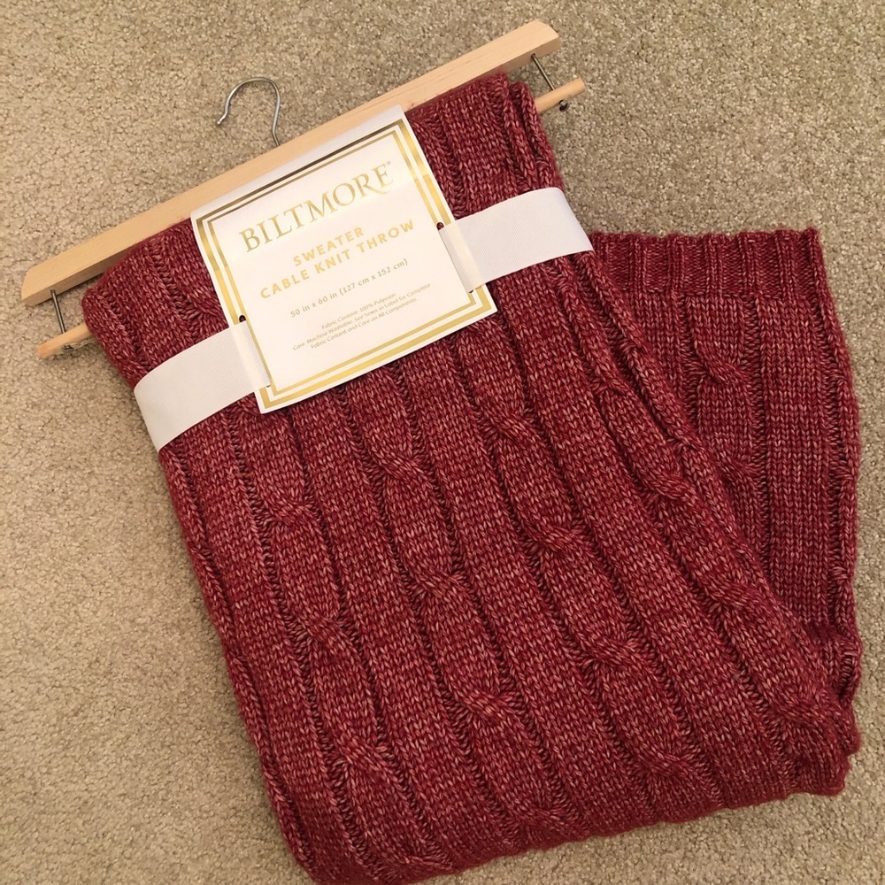 New Biltmore Sweater Cable Knit Throw -